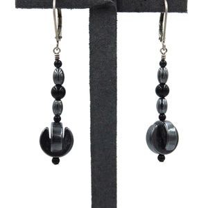 Hematite & Black Onyx Dangle Earrings